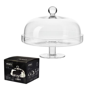 PATERA SZKLANA 28 CM  Z KLOSZEM NA NODZE ELITE *5195*8249