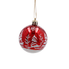 SET OF 8 CHRISTMAS BAUBLES RED 6 CM