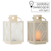 Vianočná LAMPA 11 x 11 x 20,5 CM S LED NÁPLŇOU BIELA *2553