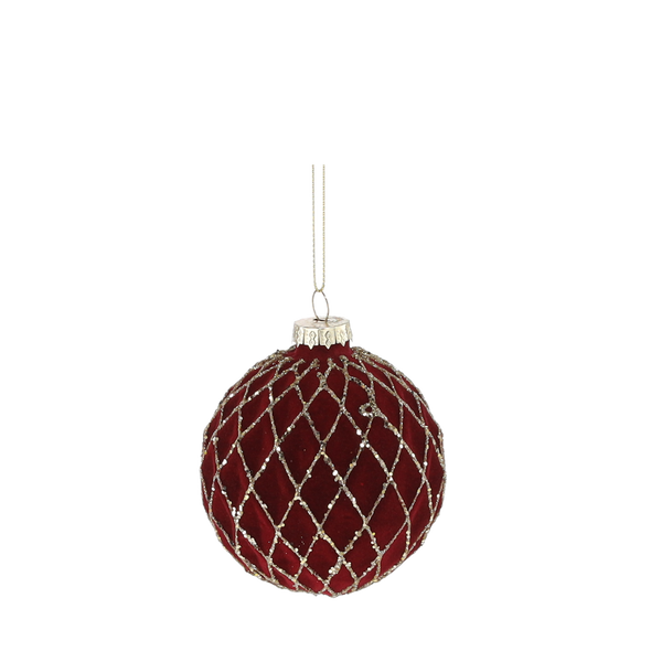 SET OF 7 CHRISTMAS TREE DECORATIONS DARK RED 29 x 29 x 9,5 CM