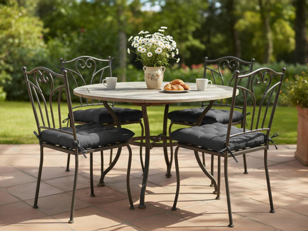 PODUSZKA NA KRZESŁO 40 x 40 x 6 CM CIEMNOSZARA