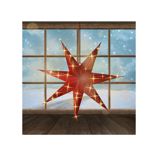 GWIAZDA DEKORACYJNA PAPIEROWA 60 CM CZERWONA opak=12szt *2112