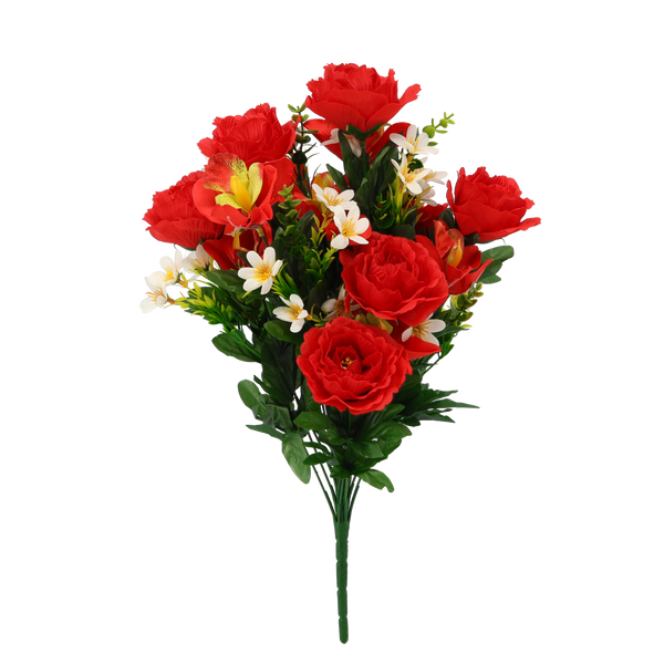 RAMURĂ ARTIFICIALĂ - BUCLE DE TRANDAFIRI ȘI ORHIDEE 52 x 27 x 27 CM AMESTECLĂ DE CULORI ambalaj=12 buc *3154