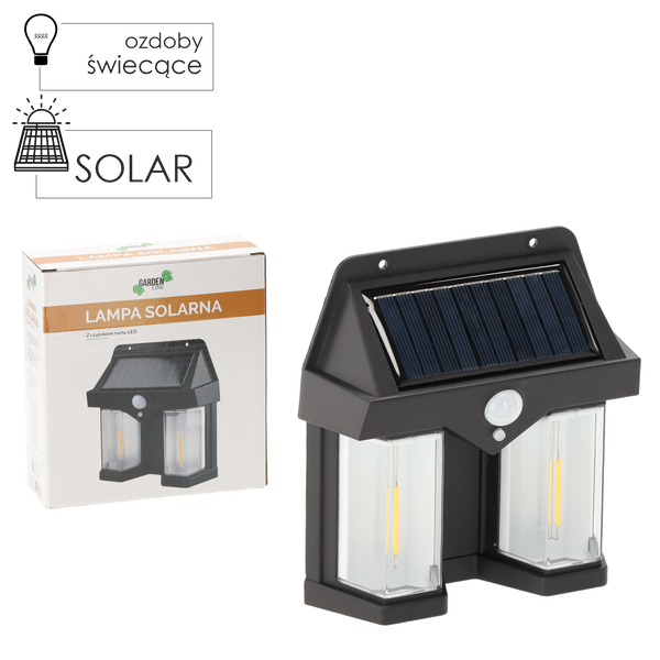 SOLÁRNÍ LED SVÍTIDLO S POHYBOVÝM ČIDLEM 14,4 x 4,7 x 14,9 CM *5653