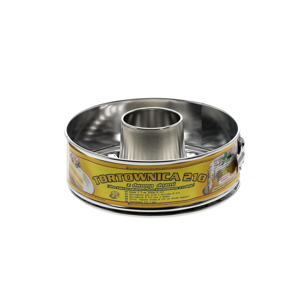 EMBOSSED CAKE TIN FI 21CM WITH TWO BOTTOMS