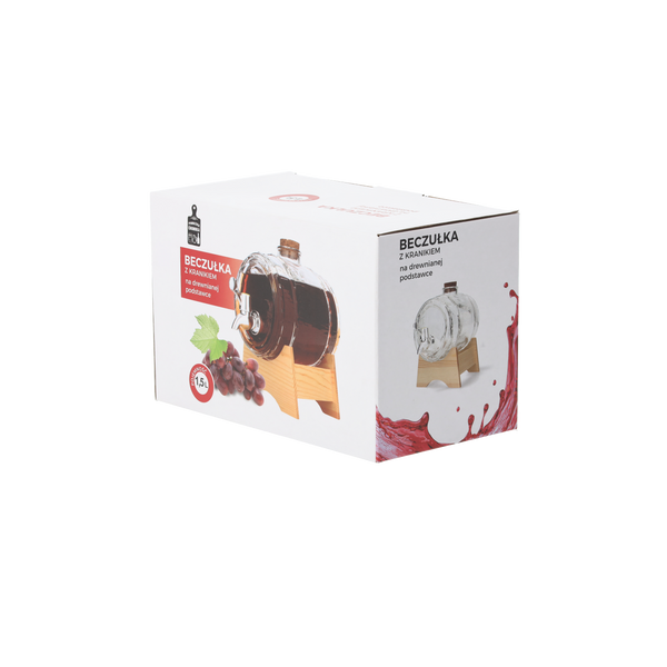 BECZUŁKA 1,5 L NA DREWNIANEJ PODSTAWCE Z KRANIKIEM *5711