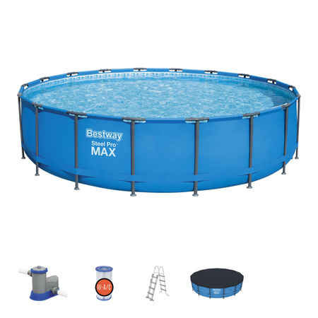PISCINĂ CU CADRU 5,49 X 1,22 M (PISCINĂ, POMPĂ DE FILTRARE, SCARĂ, CAPAC) *3138 *3784 *8385