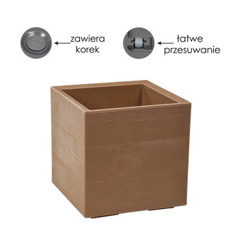 Kvetináč KARO 300X300MM Doska prírodné drevo*87748