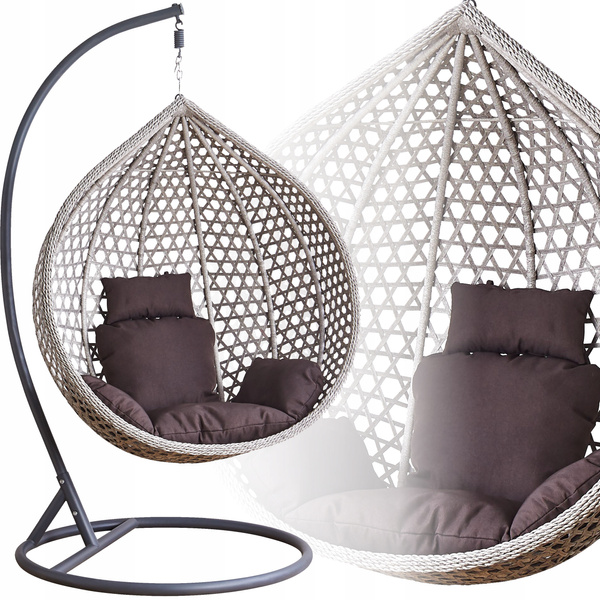 HANGING CHAIR SIZE XL GRAY, GRAY CUSHION, DARK GRAY FRAME *0223