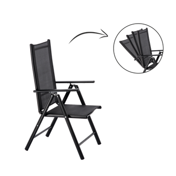 FOLDING GARDEN CHAIR ALUMINIUM 66 x 56 x 107 CM BLACK