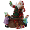 CHRISTMAS MUSIC BOX LED SANTA WITH TREE AND PRESENTS