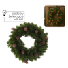 Vianočný veniec LED 40 cm 40 L zelený s osvetlenými šiškami na batérie *9669