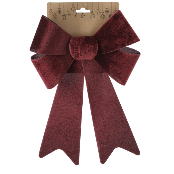 CHRISTMAS BOW BURGUNDY 23 x 38 CM