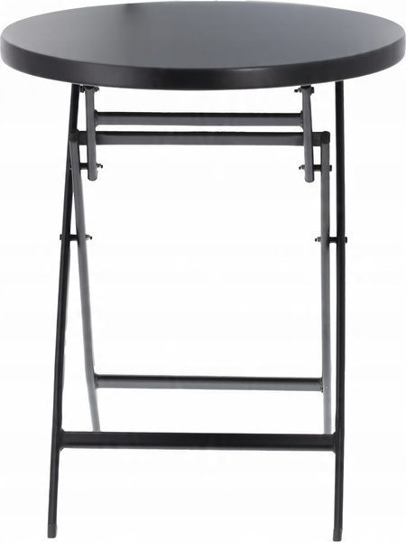 FOLDING ROUND TABLE 60 x 70 CM BLACK