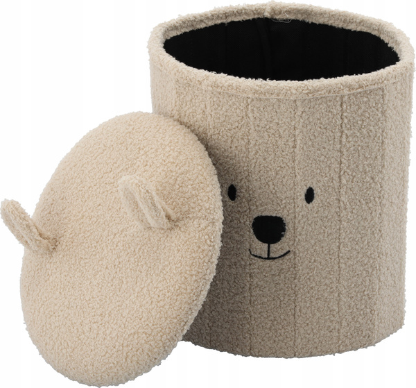 SKŁADANA PUFA ZE SCHOWKIEM 28 x 28 x 34 CM JASNY BEŻ *4250