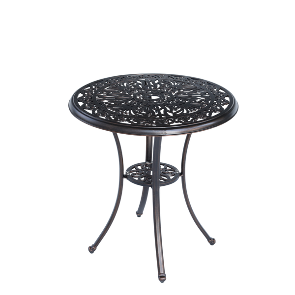 MASĂ DIN ALUMINIU "DANBURY" BRONZ ANTIC dia68 x 70 CM ROTUNDĂ *4041