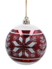 SET OF 6 CHRISTMAS BAUBLES DARK RED 8 CM
