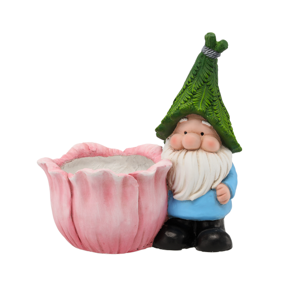 ZAHRADNÍ FIGURKA - SKŘÍTEK 33,3 x 22 x 34,8 cm KVĚTINÁČ *8722