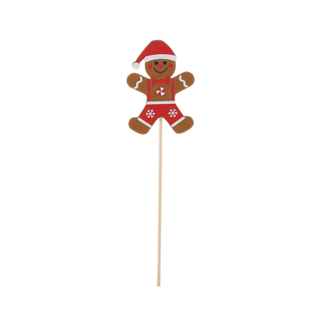 CHRISTMAS DECORATION - GINGERBREAD ON STICK MIX DESIGNS 6 x 7.5 CM