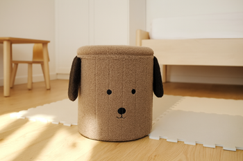 STORAGE POUF 28 x 28 x 34 CM DARK BEIGE