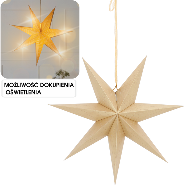 PAPER DECORATIVE STAR 60 CM GOLD