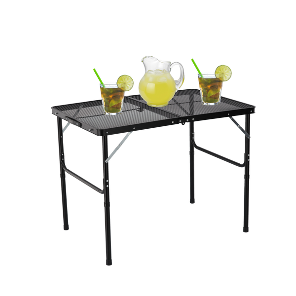 SKLADACÍ TURISTICKÝ STOL ČIERNY 90 x 60 x 40/70 CM *8425