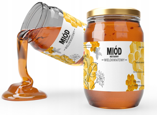 SET 100 LABELS MULTIFLORAL NECTAR HONEY 154 X 60 MM