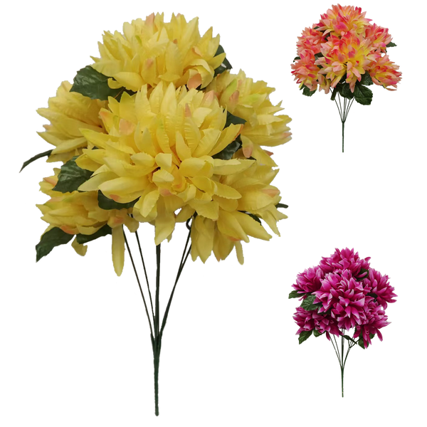 ARTIFICIAL BRANCH - CHRYSANTHEMUMS ASSORTED COLOURS