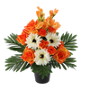 UMĚLÝ KVĚTINOVÝ VĚNEC V KVĚTINÁČI 43 CM MIX BARVY *2928