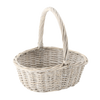 KOSZYK RATTANOWY 36 x 29 x 16 x 13/35 CM Z RĄCZKĄ - JASNY SZARY *8239