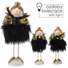 ANGEL IN BLACK DRESS WITH FUR 31 CM LED