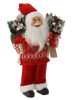 MIKOŁAJ ČERVENÝ STOJACI S LYŽAMI 40 CM *8714