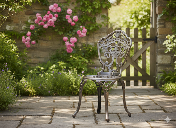 KRZESŁO ALUMINIOWE "DANBURY" ANTYCZNY BRĄZ 45 x 52 x 87 CM