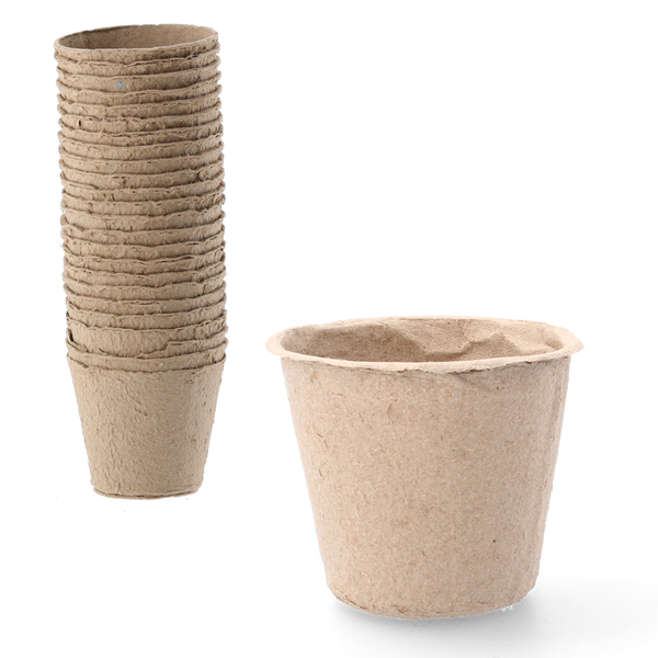 Set de 24 ghivece din turbă 8 x 8 cm 