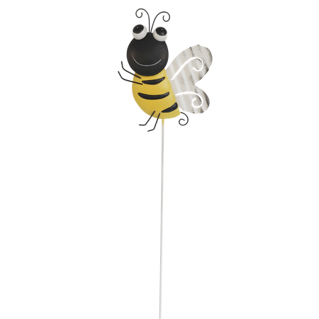 DECORATION ON A SPIKE FOR POT/GARDEN METAL - BEE 16 x 60 CM
