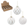 GLASS BAUBLES 8 CM WHITE