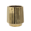 CERAMIC COVER FOR A POT 32 x 32 x 35,5 CM GOLD WITH STRIPES