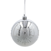 SET OF 6 CHRISTMAS BAUBLES SILVER 8 CM