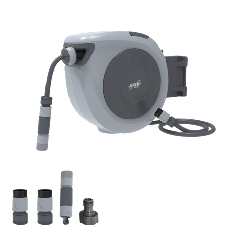 AUTOMATIC GARDEN HOSE REEL WITH HOSE - 20 M