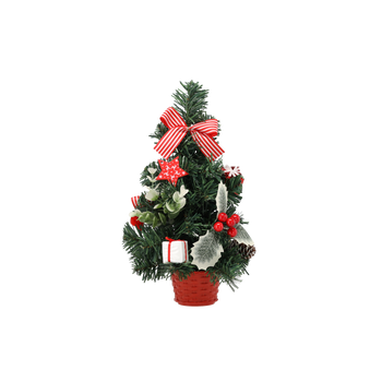 CHRISTMAS TREE 30 CM RED WITH HOLLY