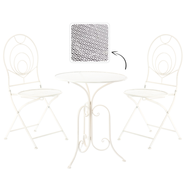 METAL GARDEN FURNITURE SET "LINDA" TABLE + 2 CHAIRS *8237