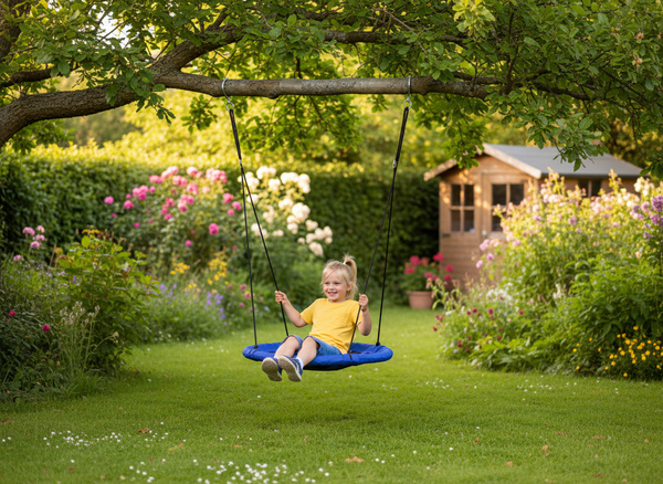 HUŚTAWKA - BOCIANIE GNIAZDO - ŚR. 100CM - NIEBIESKA