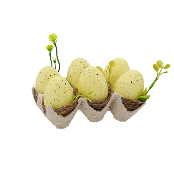 SET 6 OUĂ ÎN FORMĂ 4 x 6 CM GALBEN *8081