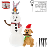INFLATABLE SNOWMAN WITH A DOG LED 180 CM