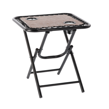 Skladací turistický stôl 50 x 50 x 50 cm s držiakmi na nápoje hnedý *2746