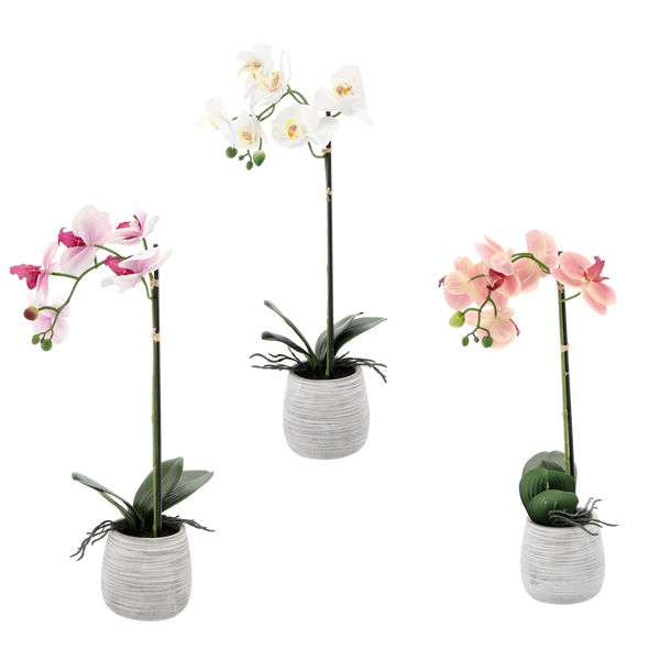 UMĚLÝ KVĚT - ORCHIDEJ MIX 3 BARVY 45 CM balení=6 ks *4856