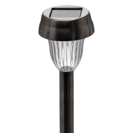 SOLAR LANTERN MINO 7.5 x 7.5 x 36 CM SILVER COLD WHITE disp=12pcs