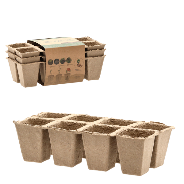 SET OF 3 PALLETS OF PEAT FLOWERPOTS 24,5 x 12,5 x 6 CM