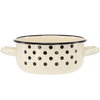 RONDEL EMALIOWANY Z DWOMA USZAMI 1,5 L 16 CM BIAŁY KROPKI *3301