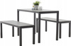 SET DE MOBILIER PENTRU GRĂDINĂ MASĂ 110 x 58,5 x 75,5 CM + 2 BĂNCI 110 x 39 x 45 CM GRI *0841